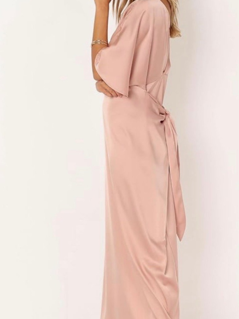 Petal & Pup Dusty Rose Wrap-Back Maxi Dress